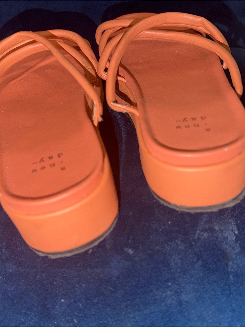 Kids Orange Strappy Platform Sandals